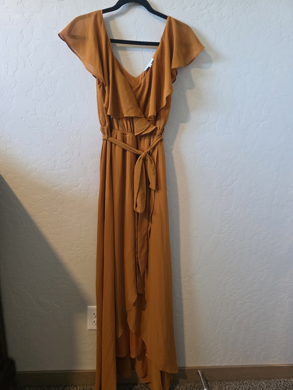 Baltic Born Rust Orange Ruffle Wrap Maxi Dress